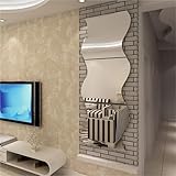 1pcs 3D Acrylic Mirror Wall Sticker DIY Wave Mirror Design Suitable for Home Living Room TV Wall Art Decoration Removable(28cm by 27cm)