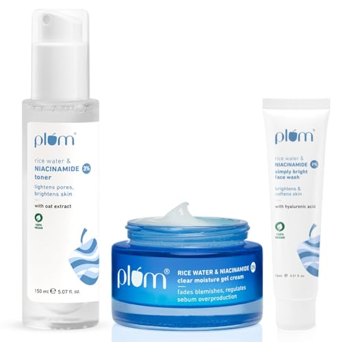 Plum Niacinamide Skincare Combo – 3% Toner (150ml) + 2% Moisturiz...