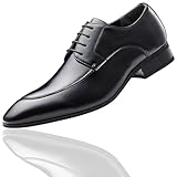 [ライムガーデン] 【雨に強い通勤靴】 ビジネスシューズ メンズ 革靴 フォーマル ロングノーズ 防水 スーツ 靴 ガラス仕上げ 24.5〜29.0cm LG207 (黒,26.0cm)