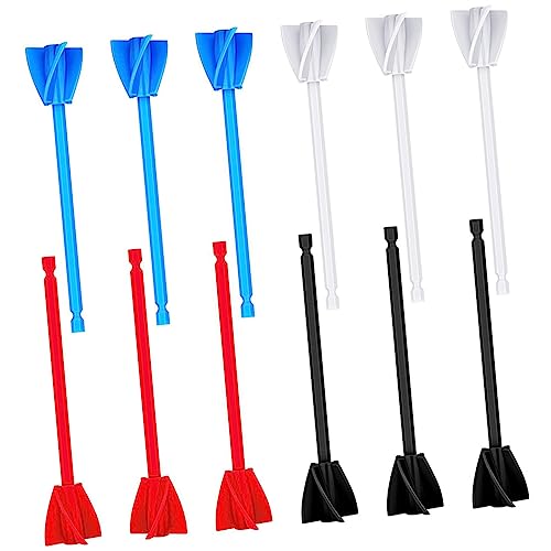 ANDRESLAD Juego De 12 Accesorios De Mezcla Para Taladro Palas De Mezcla Para Pintura y Epoxi 3 Blancas 3 Negras 3 Rojas 3 Azules Herramientas De Mezcla Para Taladro