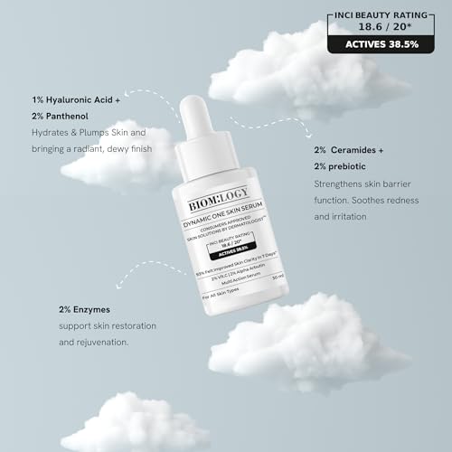 Image of Biomlogy All in 1 Multi Active Face Serum | 20% Niacinamide, 2% Vit C | Brightening, Firming, Premature Anti-Aging, Pigmentation | Improves Barrier, Overall Skin in 4 Weeks | 38.5% Actives| 30ml