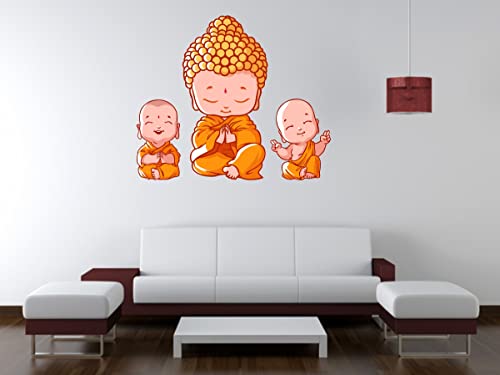 Image of Lord Buddha PVC Vinyl,Wall Sticker for Home Decor - Ideal for Living Room, Bedroom, Hall, Kids Room, Play Room (Size -45 cm x 45 cm) (Little Budha)