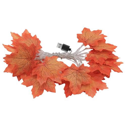 Guirnalda de luces de hojas de arce, cadena de luces de otoño y otoño, funciona con pilas para Acción de Gracias, guirnalda de hojas de arce, para patio, jardín, fiesta, boda, porche, hogar