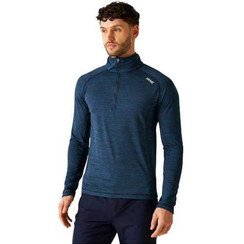 Regatta Yonder II - Camiseta de forro polar con media cremallera para hombre, elástica, cálida y ligera