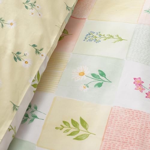 Housse de couette marguerites jaune lit patchwork pour une ambiance fraîche et douce - 5
