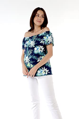 Image of Family Matching Hawaiian Clothes, Orchid Breeze Navy | Lightweight 100% rayon • Family matching outfits • Beach vacations • Luaus • Cruises • Family photos
