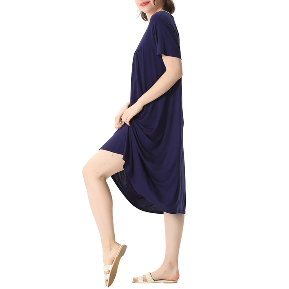 amropi Donna Camicia da Notte Loungewear Morbido Casa Vestito Girocollo Sciolto Pigiami Indumenti da Notte