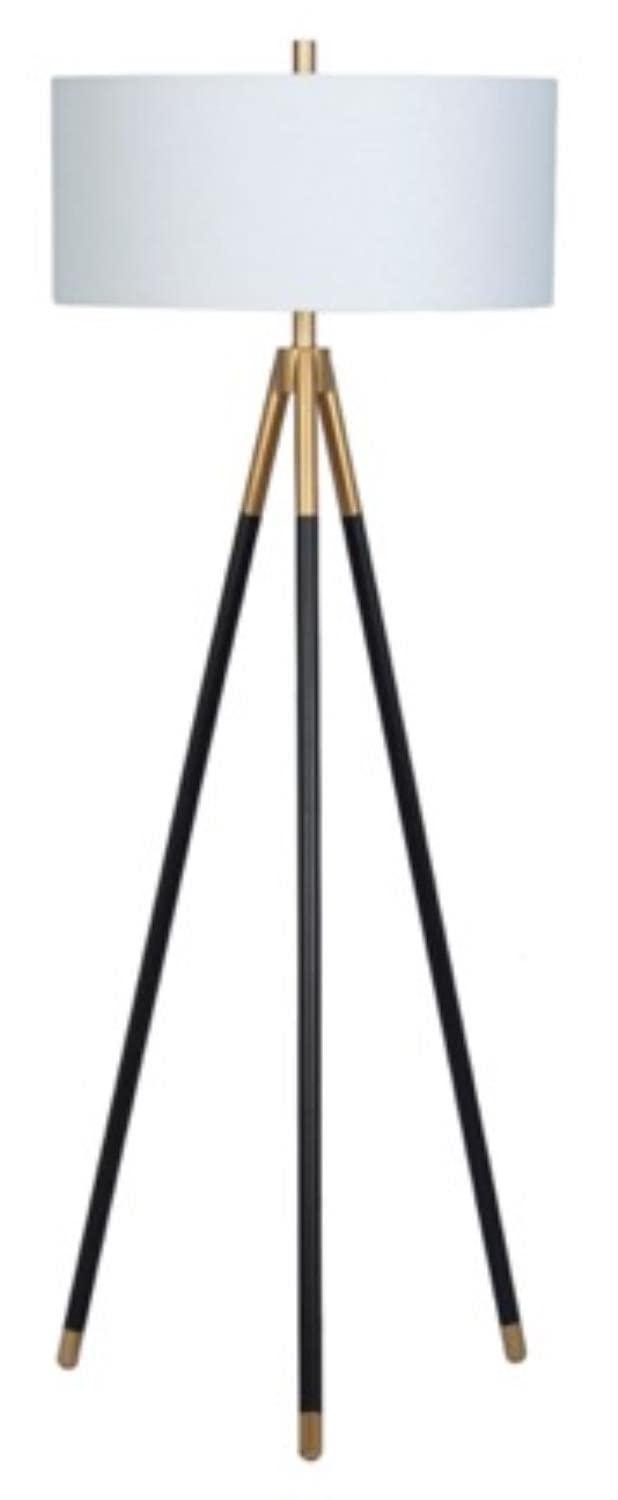 Bassett Mirror Rowe Floor Lamp with Black and Gold Finish L3824F