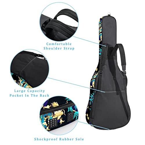 Housse de transport étanche pour guitare avec bandoulière réglable Motif floral, Multicolore 09, 42.9×16.9×4.7 in… - Les Beatles, Paul McCartney, John Lennon, RIngo Starr, George Harrison Housse de transport étanche pour guitare avec bandoulière réglable Motif floral, Multicolore 09, 42.9x16.9x4.7 in… – Image 4