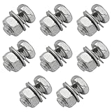 DGHAOP 8Pcs Brake Cable Regulator Clamp 26 Square Head Sliver Lock Screw Bolt Locking Screw with Nuts for Bicycle Power Bike Mountain Bike Brake Line
