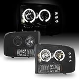 For Ford F-Series SuperDuty 00-04 Excursion Black Smoke Dual Halo Projector Headlights Replacement Pair