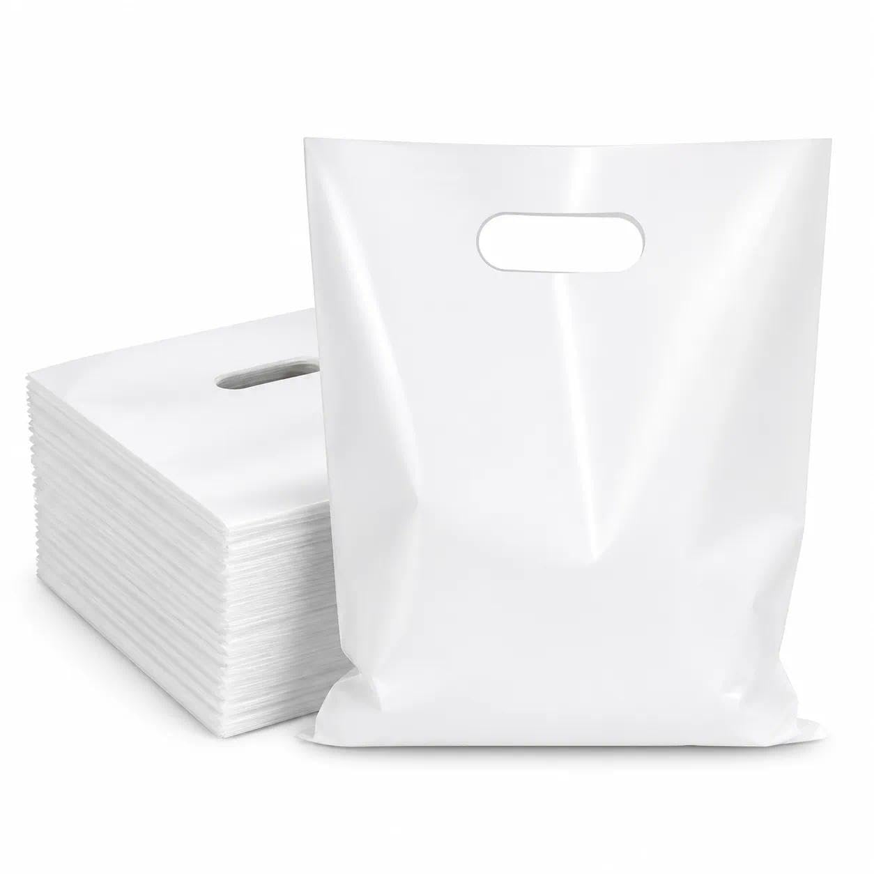 ysmile Die Cut Bag with Handle, Plastic Bag for Business Shopping, High Density, Retail Merchandise Bag, 2 Mil Thick โ image 1