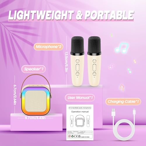 Image of Gralal Kids Toys Age 3-15, Karaoke Machine 2 Microphones for Kids Girls Boys Toys Age 3 4 5 6 7 8 9 10 11 Year Old Boy Gifts for 3-12 Year Old Girls Teenage Boy Gifts Girls Birthday Presents