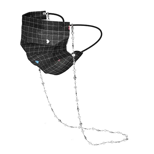 Image of Eyeglass Chain Silver Stainless Steel Handmade Necklace for Reading Glasses Sunglass Beaded Chains for Men Women