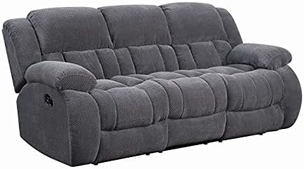 Coaster Furniture Weissman Pillow Padded Motion Sofa Charcoal 601921