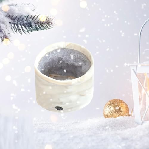 Adjustable Heated Scarf with Three Temperature Options USB Powered Plush Neck Warmer for Outdoor Activities 11.81x9.06 Inch- Beige3