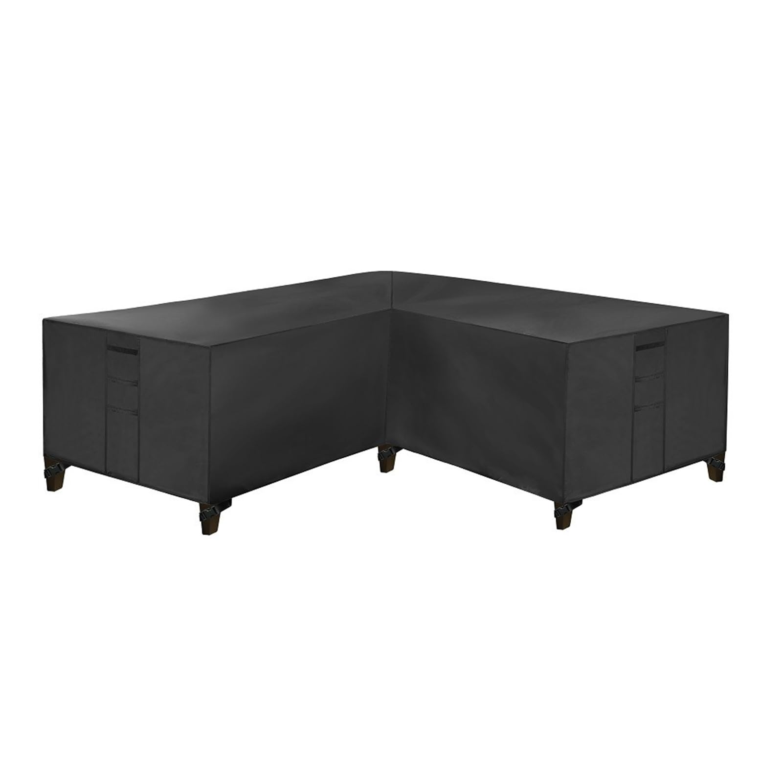 Waterproof Rattan Garden Furniture Covers - L-Shaped Outdoor Sofa Cover for Waterproof Garden Sofa Covers - Protects Outdoor Furniture (Black,260x192x82)