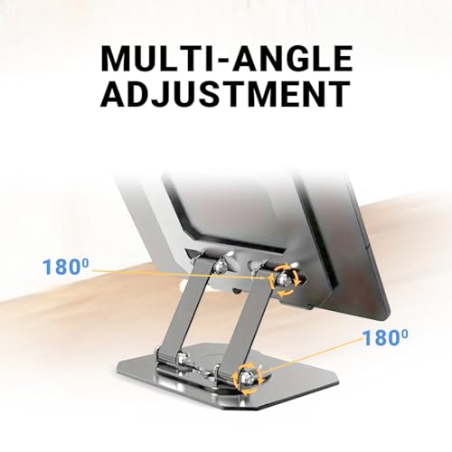 Image of Ant Riser 30, Aluminium Tilt Adjustable Laptop Stand for Desk, Metal Foldable Laptop Riser, Portable Laptop Holder Mount, Ventilated Cooling Computer Notebook Stand for 10-17 inch Devices Grey