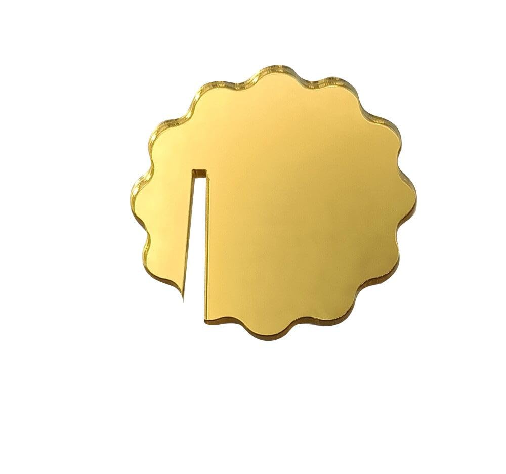 XIAOYUE 20pcs of Scallop Drink Name Tag,Gold Wave Drink Tags Acrylic Stemless,Mirrored Blank Wedding Drink Charm,Drink Accessories (Gold Mirror)