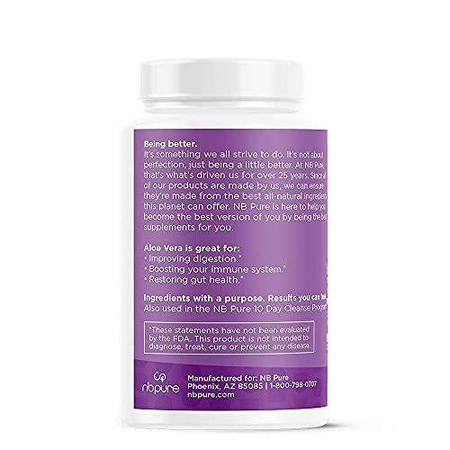 Nbpure Organic Aloe Vera, Restore Gut Balance, Immunity Support And Digestive Wellness 30, Vegan Capsules #TOP6
