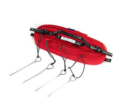 Linien für Beachvolleyball Spielfeldmarkierung Courtline 16mx8m Linien zum Strandvolleyball Breite 5cm Beachvolleyball Markierung Rot Rasen Sand Ankerhaken