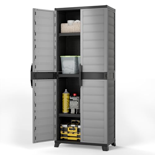 Giantex 68' Lockable Storage Cabinet, PP Garage Storage...