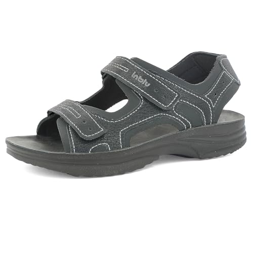 inblu Sandali Uomo Trekking con Chiusura Strappo, Nero