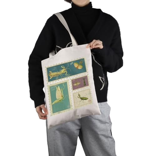 Bolso tipo tote con estampado de mantis religiosa, regalo para amantes de la entomología y el medio ambiente miniatura 6
