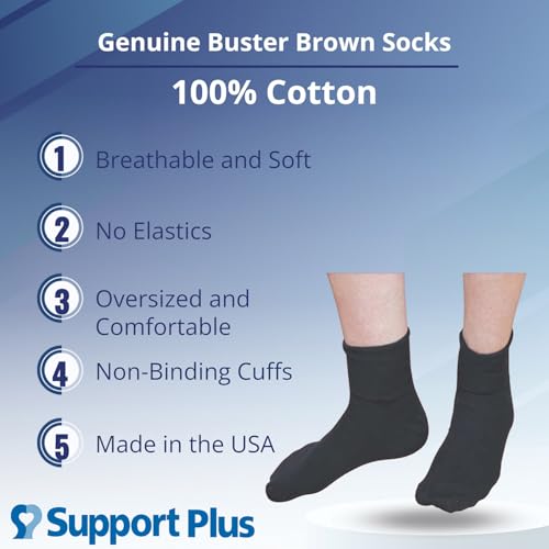 Collections Etc Buster Brown 100% Pure, Soft Cotton Socks - 3-Pairs2