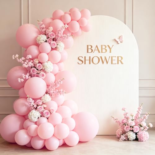 Image of 108Pcs Double Stuffed Light Pink Balloon Garland Arch Kit
