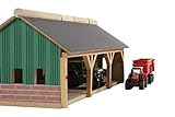 Kids Globe Kuhstall Holz, Spielzeug Kuhstall, Bauernhof mit Maßstab 1:87, Holzbauernhof, Holzstall, Bauernhof Spielzeug 610491