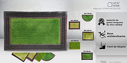 LucaHome, Home Entrance Doormat 40 x 63 cm Rubber and Artificial Grass Non-Slip Base, Doormat, Easy Cleaning - Image 2