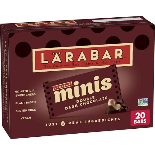 Larabar Double Dark Chocolate Mini Bars, Gluten Free Vegan Bars, 20 ct