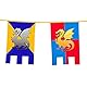 Boland 44000 - Wimpelkette Ritter und Drachen, Länge 6 m, Hängedeko mit Burg und Wappen, Girlande, Dekoration für Mottoparty, Geburtstag oder Karneval