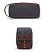 seemeroad Travel Toiletry Bag for Men and Women, Canvas Toiletry Organizer Water-Resistant Vegan Leather, Hanging Dopp Kit Shaving Bag for Toiletries Accessories (Gray, Medium)