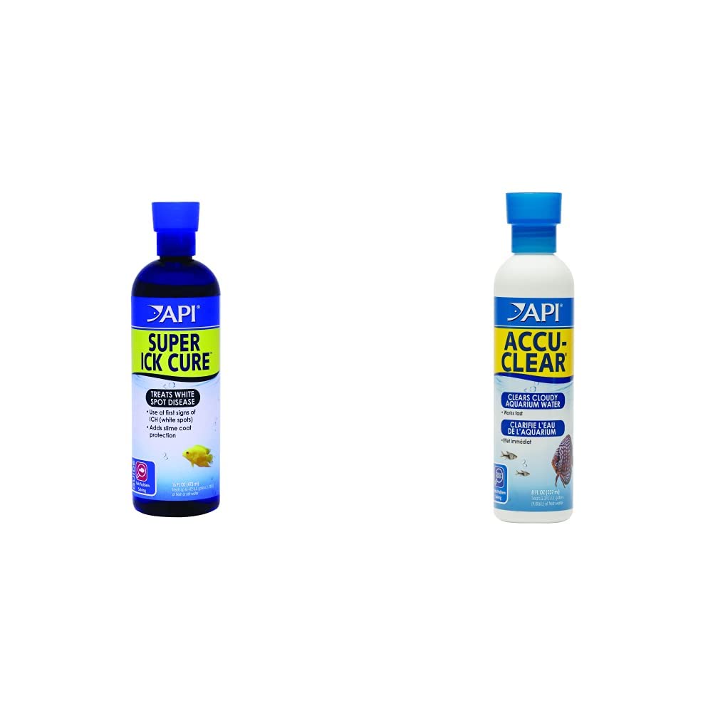 API Liquid Super ICK Cure Freshwater and Saltwater Fish Medication 16-Ounce Bottle & ACCU-Clear Freshwater Aquarium Water Clarifier 8-Ounce Bottle