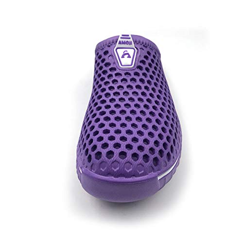 Amoji Garden Clogs Shoes Shower Sandals Yard Beach Plastic Rubber Summer 1702 Purple Size 7 Womenn/5.5 Men