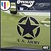 Stick-up Lot d’autocollants - 2 pièces étoile militaire U.S. Army - 35 x 30 cm - Tout-terrain 4x4, portière, capot Jeep, Suzuki, Offroad, autocollants, auto, décalcomanie Noir