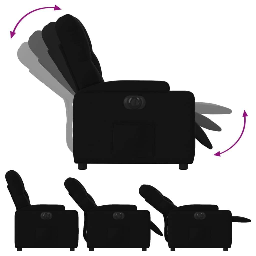 Gecheer Poltrona Elettrica Reclinabile Nera in Tessuto,Poltrona,Relax,Reclinabile,da TV,da Lettura,Poltrona da TV,Poltrona Relax,Comoda,Poltrona Reclinabile,P3204688