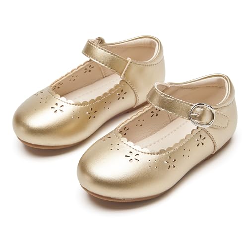 Image of PHIRAMIN Toddler Flower Girl Dress Shoes - Little Girl Mary Janes Flats Wedding