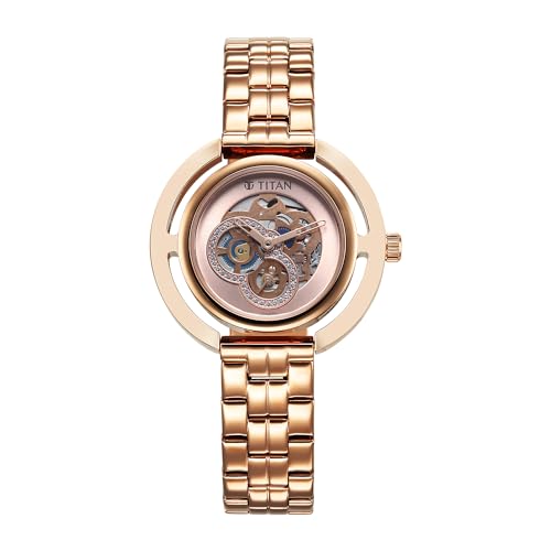Titan Purple Abstract Quartz Analog Rose Gold Stainless Steel Strap for Women-95231WM01 (B0CSZ75NJV) Amazon Price History, Amazon Price Tracker