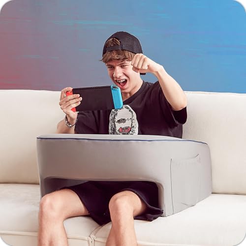 cooloo8 Gaming Pillow for Lap, Reading Pillow for Gaming, Extra Large Arm Rest Pillow for Adult, Memory Foam Lap desk pillow, Playing Steam Deck Switch or Sitting in Bed Floor Sofa(Grey)