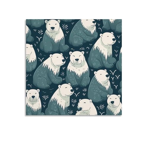 Toile murale abstraite ours polaire au design contemporain epure pour une decoration haut de gamme