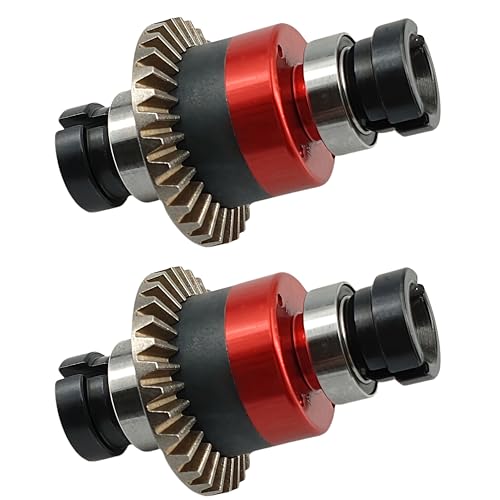 30T 0.8Mod Assembled Metal Differential Set for Arrma 1/18 Granite GROM, 1/18 Typhon GROM, 1/14 Mojave GROM, 1/12 Losi NASCAR AWD – Front & Rear Upgrade Parts #ARA311177#ARA311177V2 (2Pcs, Red)