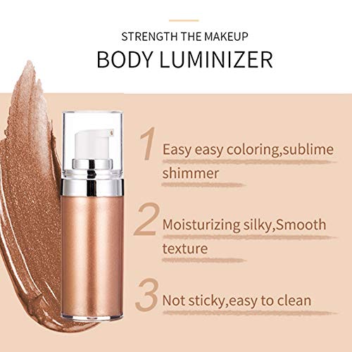 Highlighter crème, gezichtscontour vloeibaar make-up gezicht lichaam glans bronzer cosmetica glanzende verlichting (3#) - Image 5