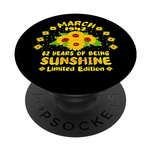 82 Cumpleaños Amantes del girasol de 82 años Nacidos en marzo 1942 PopSockets PopGrip Intercambiable