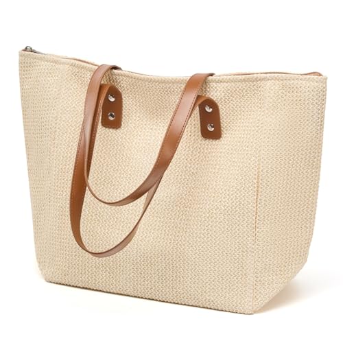 Bolso Tote para mujer con cierre y correa tejida miniatura 1