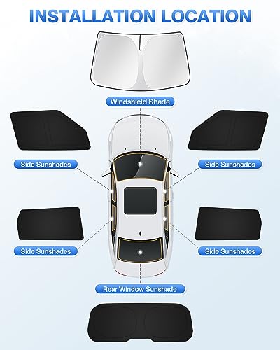 Image of Canvcle Window Shades for Kia Soul 2020-2025 2026 Accessories Windshield Sun Shade Side Rear Window Covers Sunshade Sun Visor Shield Privacy Protection Keep Vehicle Cool Black 6PCS