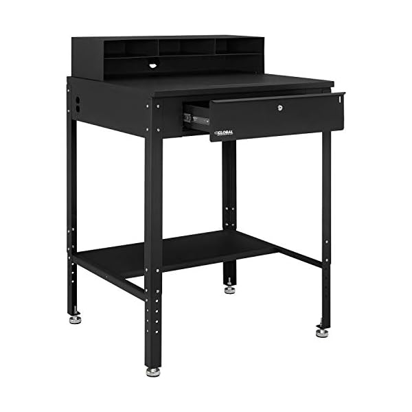 34-12W-x-30D-x-38H-Shop-Desk-with-Pigeonhole-Compartment-Riser-Flat-Surface-Black 34-12W-x-30D-x-38H-Shop-Desk-with-Pigeonhole-Compartment-Riser-Flat-Surface-Black