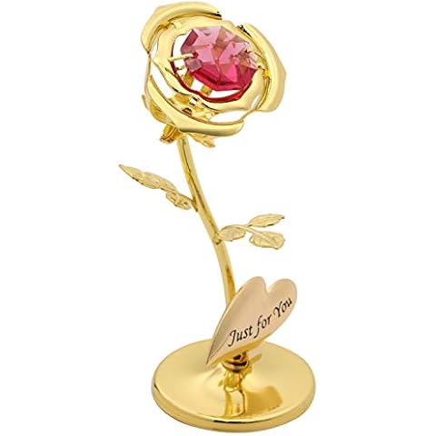 Qivange Gold Rose 24K Forever Rose Flower Sumptuous Crystal, Infinity Rose Valentine's Day Gift Romantic Present for Her,Gift for Valentaines Day,Mothers Day, Birthday, Anniversary,Wedding Decoration Cover